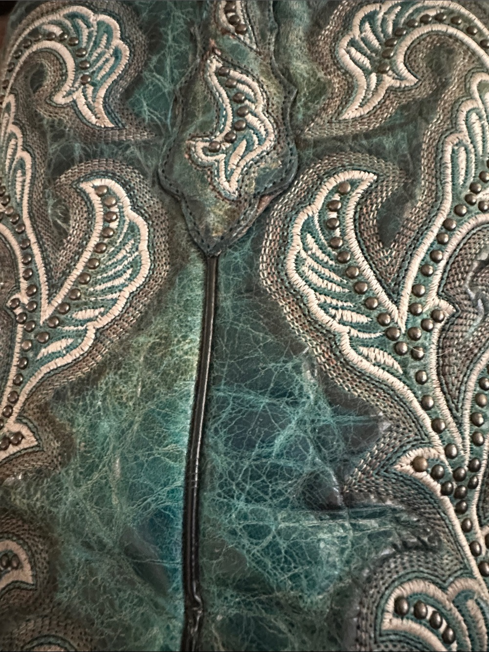 EUC Corral Teal Turquoise Embroidered Western Cowboy Boots Sz 9 - Picture 9 of 9